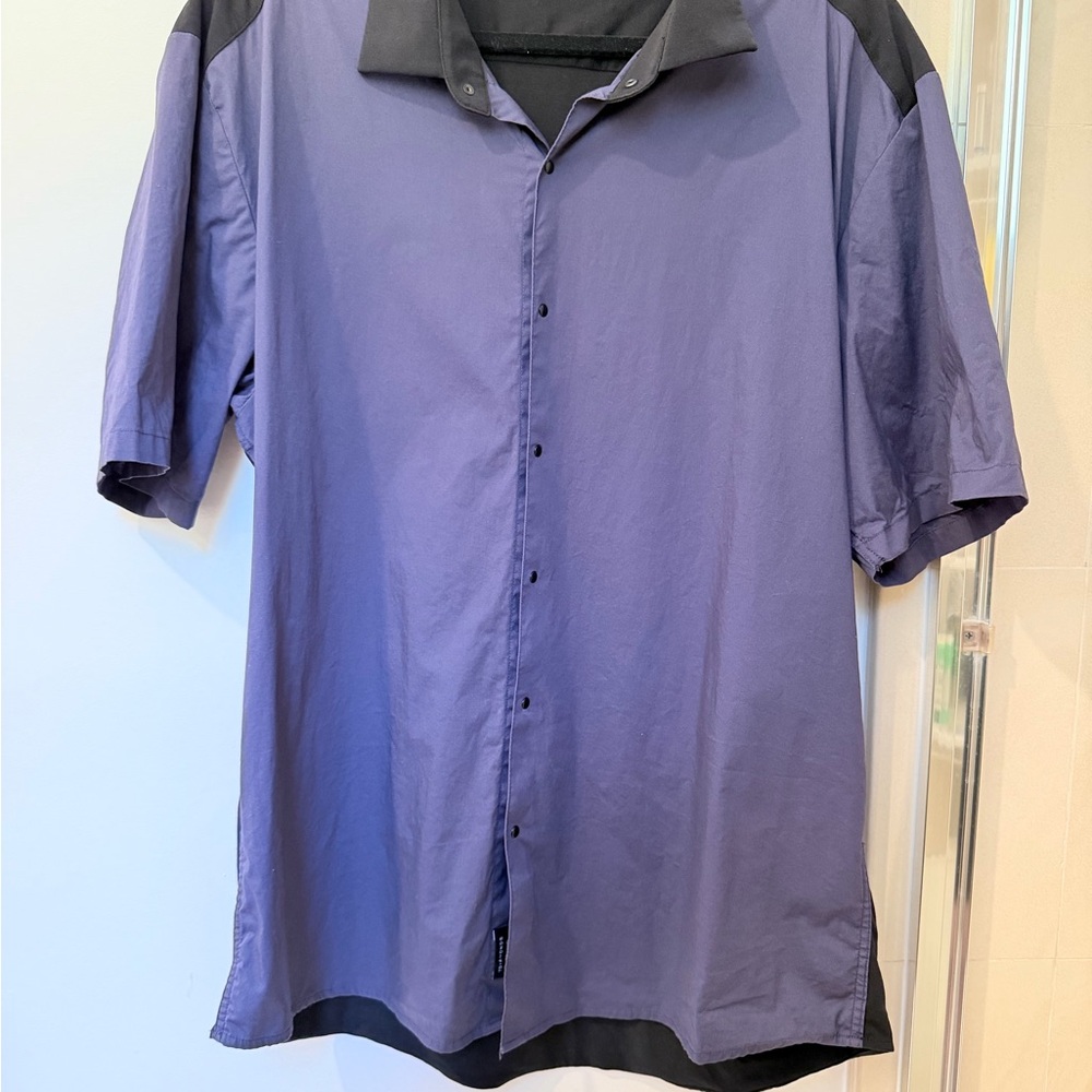 Madewell Men's Casual Purple and Black Button Down Shirt